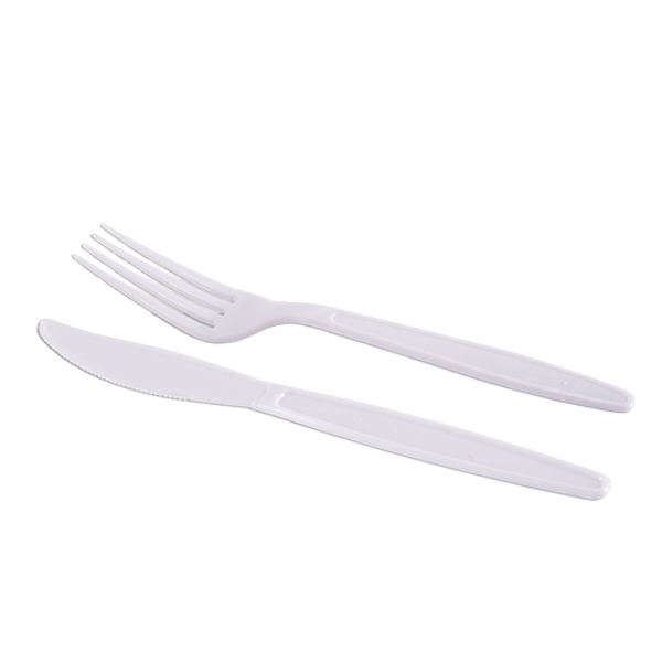 Kit garfo e faca master branco