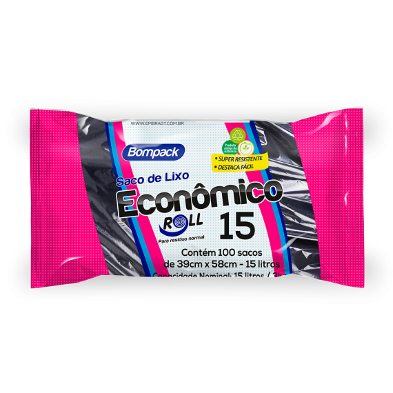 Sacos de lixo Bompack econômico (rolo)