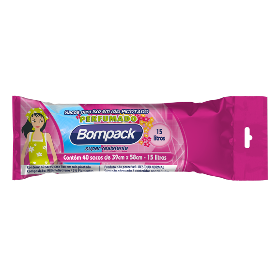 Sacos de lixo Bompack perfumado (rolo)