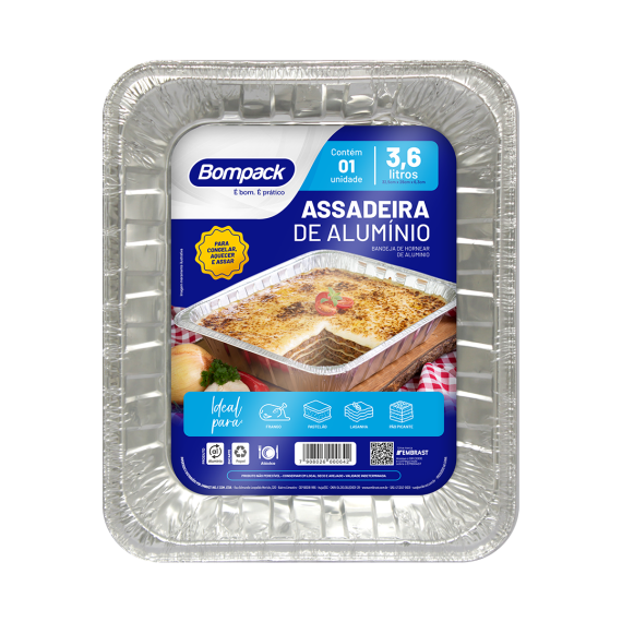 Assadeiras de alumínio retangulares
