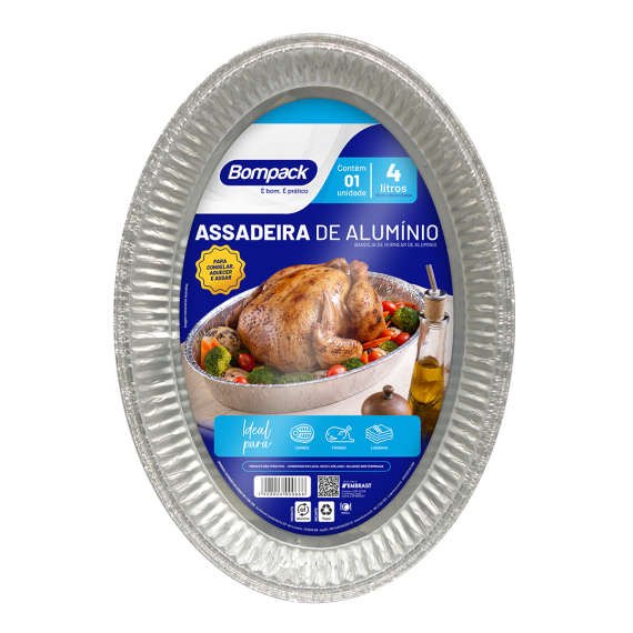 Assadeiras de alumínio ovais
