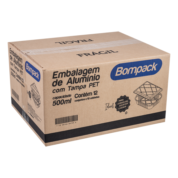 Embalagem de aluminio 500ml PET retangular