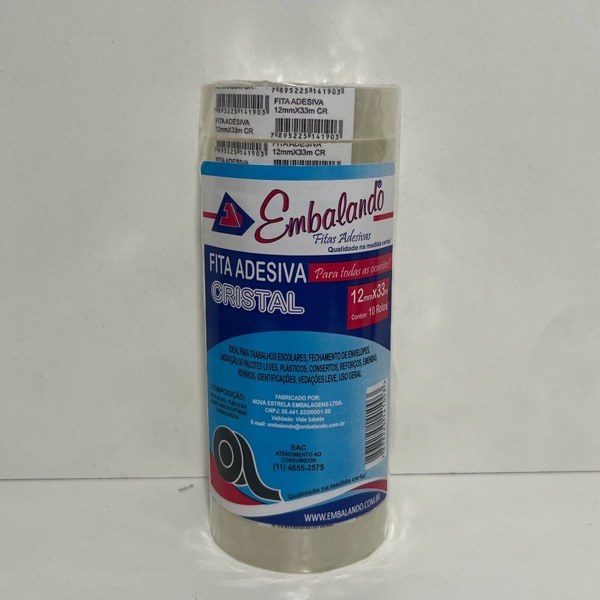 Fita adesiva cristal 12x33 durex