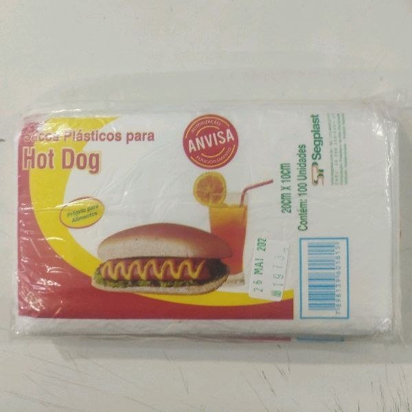 Saco de hotdog 20x10 com 1000